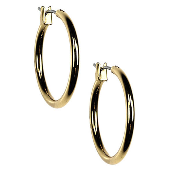 Anne Klein Gold-Tone Hoop Pierced Earrings - image 