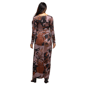 Womens 24/7 Comfort Apparel Grey Floral Wrap Maternity Maxi Dress - image 3