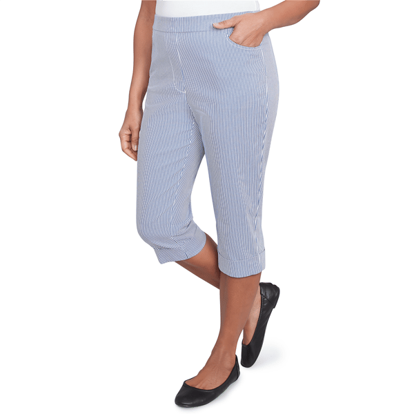 Womens Alfred Dunner Land of the Free Pinstripe Clamdiggers