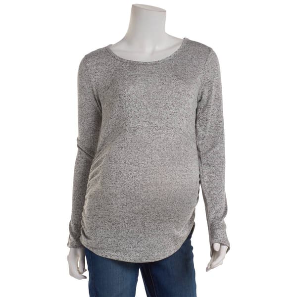 Womens Maternity Due Time Long Sleeve Cinch Shirt