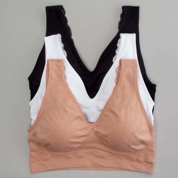Plus Size Delta Burke 3pk. Lace Back Lounge Bras DB5243-3PKAN1