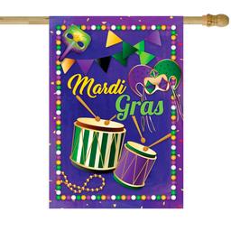 Northlight Seasonal Mardi Gras Drums & Masks House Flag