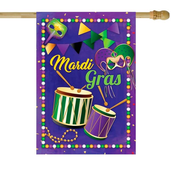 Northlight Seasonal Mardi Gras Drums & Masks House Flag