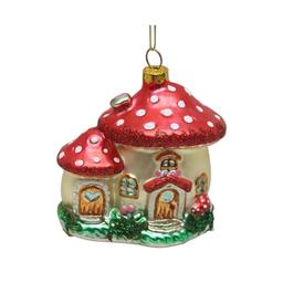 Glass Mushroom House Ornament