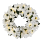 Puleo International 24in. Pre-Lit White Poinsettia Wreath - image 1