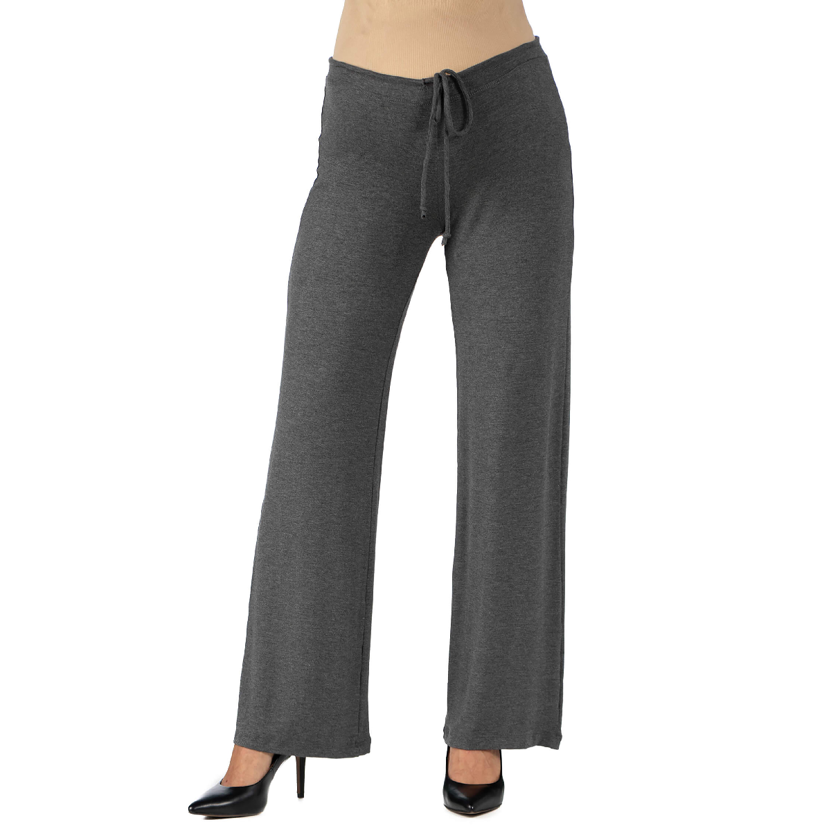 Plus Size 24/7 Comfort Apparel Drawstring Maternity Lounge Pants