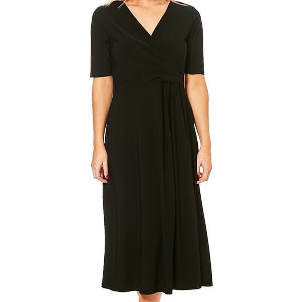 Petite MSK Elbow Sleeve Surplice Midi Dress