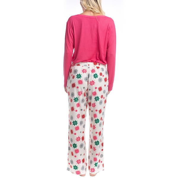 Womens Goodnight Kiss Holiday Pop Up Snowflakes Pajama Set