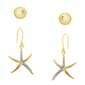 Accents by Gianni Argento Gold Diamond Starfish & Ball Earrings - image 1