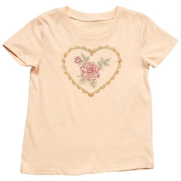 Girls (4-6x) BTween(R) Short Sleeve Rose & Heart Graphic Tee