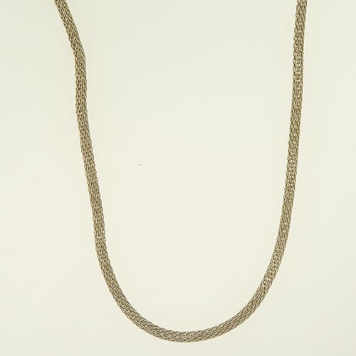 Wearable Art Silver-Tone Mesh 18in. Necklace - image 