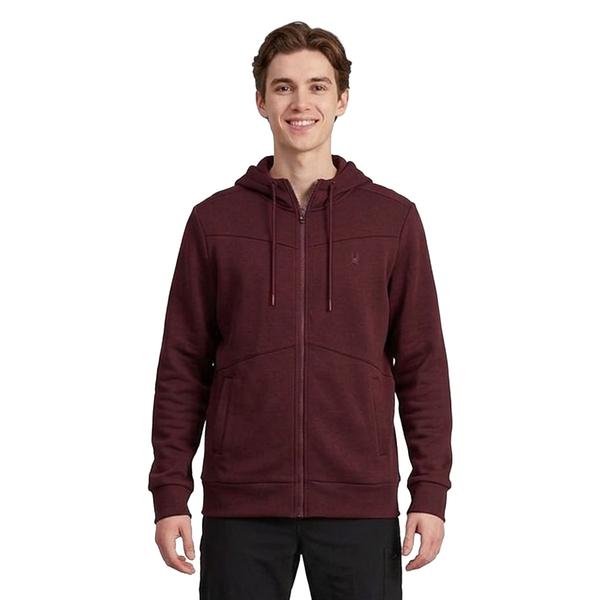 Mens Spyder Textured Polyester & Spandex Full Zip Hoodie - image 