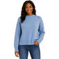 Juniors No Comment Oversized Exposed Seam Mock Neck Sweater - image 1