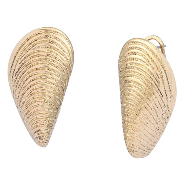 Steve Madden Vintage Luxe Shell Post Earrings - image 