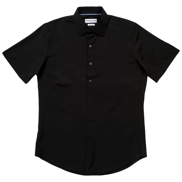 Mens Christian Aujard Fitted Short Sleeve Dress Shirt - image 