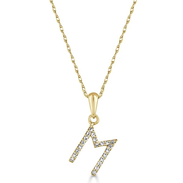 Diamond Classics(tm) 14kt. Gold Initial M Letter Necklace - image 