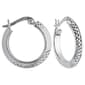 Sterling Silver Diamond Cut Tube Hoop Earrings - image 1
