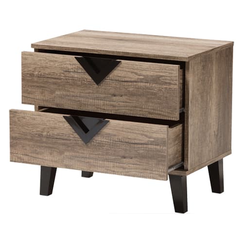 Baxton Studio Swanson 2 Drawer Nightstand