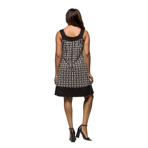 Womens 24/7 Comfort Apparel Black & White Knee Length Dress