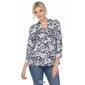 Womens White Mark Pleated Long Sleeve Floral Blouse - image 6