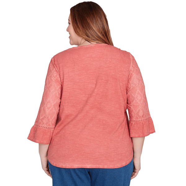 Plus Size Alfred Dunner El Paso Diamond Textured Spliced Blouse