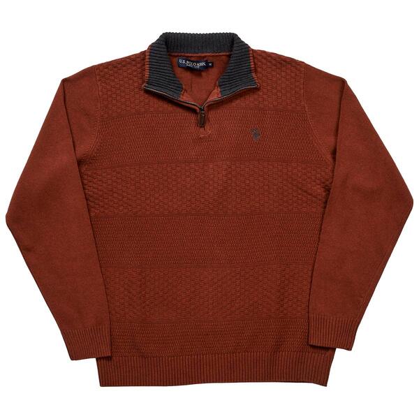 Mens U.S. Polo Assn.&#40;R&#41; Solid Textured 1/4 Zip Sweater - image 