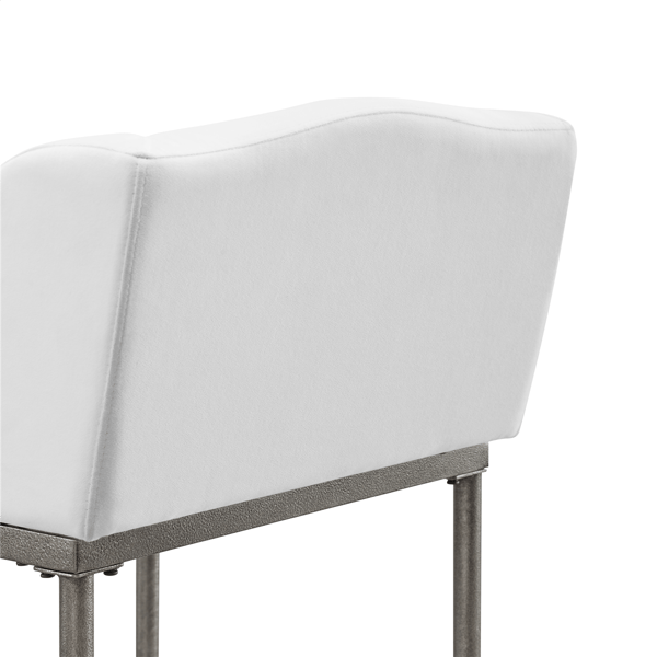 HH2 Home Dillon Low Profile Wingback White Bar Height Stool