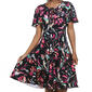 Plus Size Sami & Jo Flutter Sleeve Tie Neck Abstract A-Line Dress - image 3