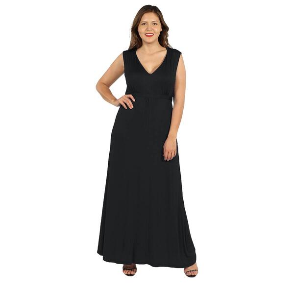 Plus Size 24/7 Comfort Apparel Slimming Empire Waist Maxi Dress - image 