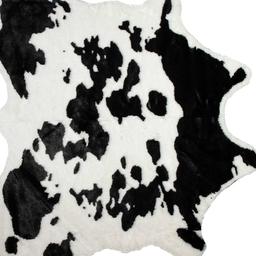 9th & Pike® Black & White Faux Cowhide Area Rug