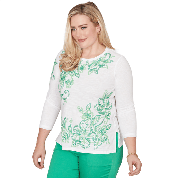 Petite Alfred Dunner Resort Living Tropical Floral Blouse