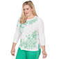 Petite Alfred Dunner Resort Living Tropical Floral Blouse - image 3