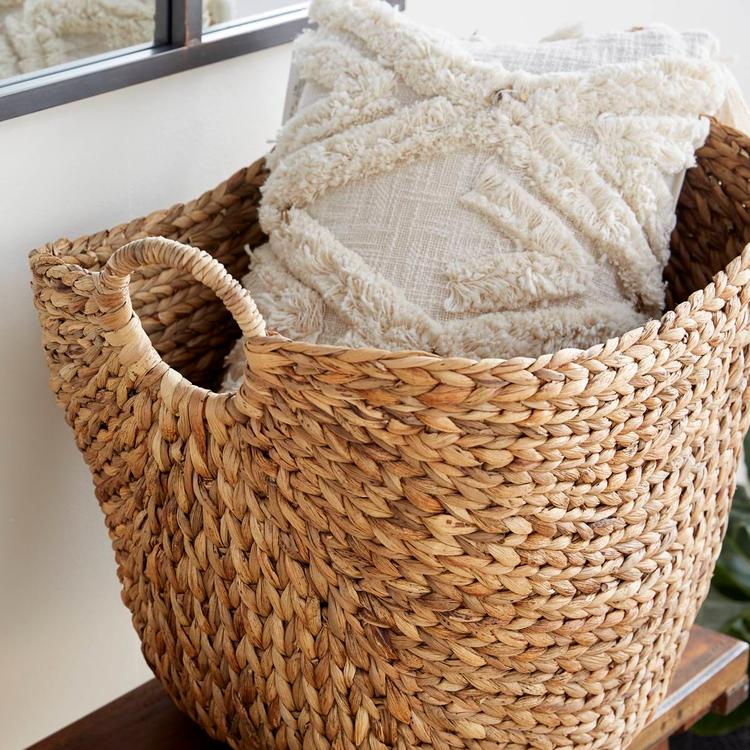 9th & Pike® Extra Large Oval Natural Seagrass Wicker Tote