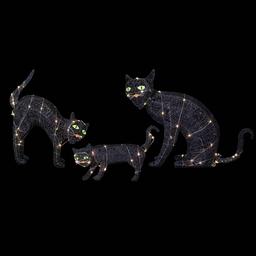 Northlight Seasonal Set of 3 LED Black Cat Outdoor Decor