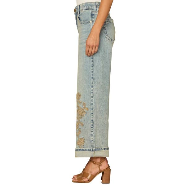Womens Democracy “Ab”solution® Hi Rise Floral Embroidery Jeans