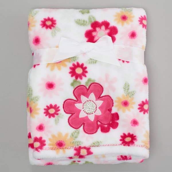 Baby Gear&#40;R&#41; Floral Flower Applique Blanket - image 