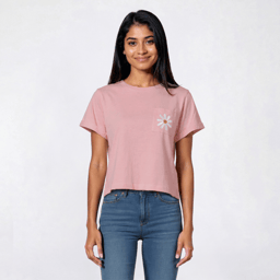 Juniors Attitude Not Included Daisey Pocket Embroidered Tee