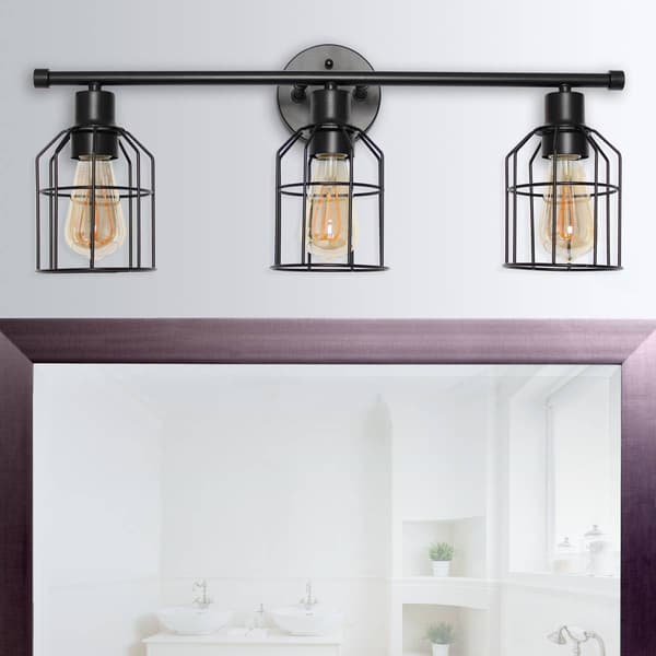 Lalia Home Studio Loft 3 Light Industrial Wired Vanity Light