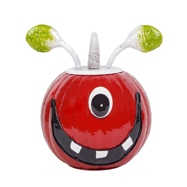 National Tree 11in. Halloween Single Eye Metal Pumpkin Decor