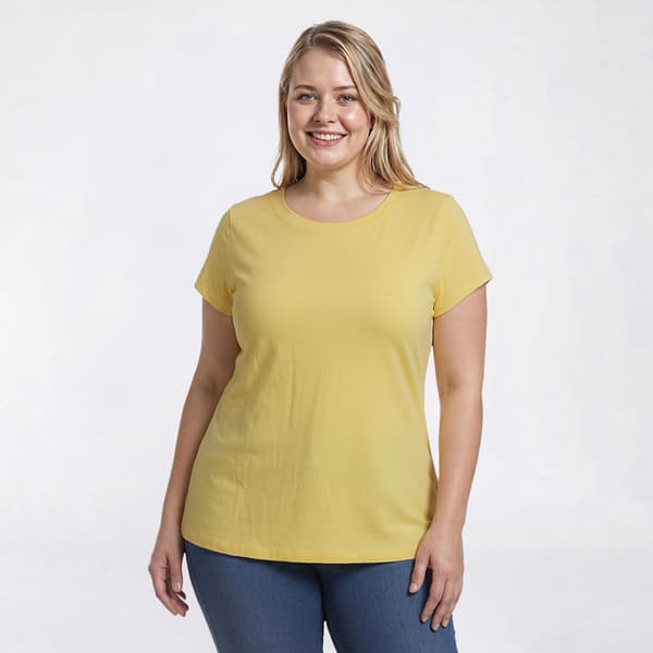 Juniors Plus Eye Candy Short Sleeve Round Neck Tee - image 