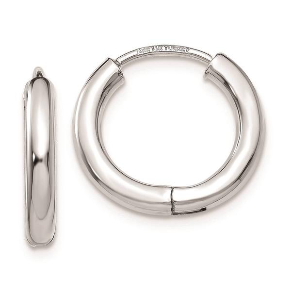 Gold Classics(tm) 14kt. White Gold Hollow Hoop Earrings - image 
