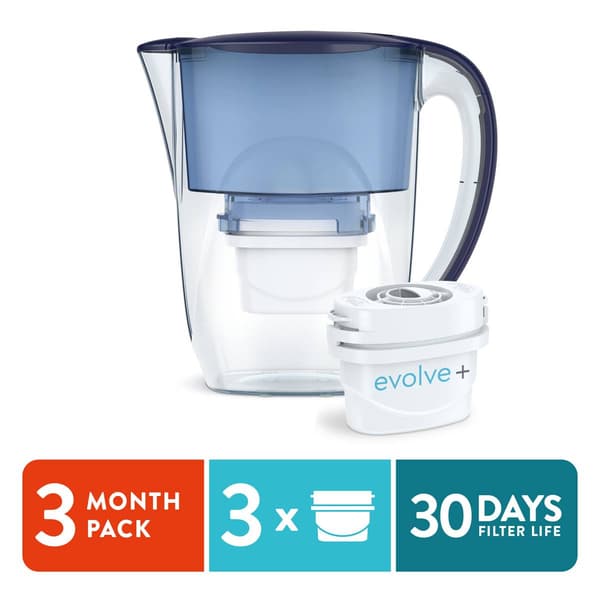 Aqua Optima Oria Water Filter Pitcher Set w/ 3 Evolve+ Filters