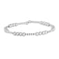 Rhodium Plated Crystal & Bead Stations Coil Bracelet - image 1