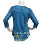 Womens OneWorld 3/4 Sleeve Ikat Floral Sublimation Tee - image 2