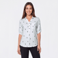 Womens Emily Daniels Roll Tab Sleeve Sailboat Knit Blouse - image 1