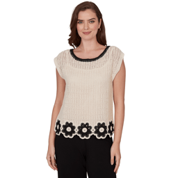 Plus Size Skyes the Limit Terra Tropic Cap Sleeve Floral Sweater