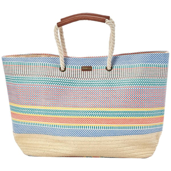 Sun ''N'' Sand Blue Paper Straw Shoulder Tote - image 