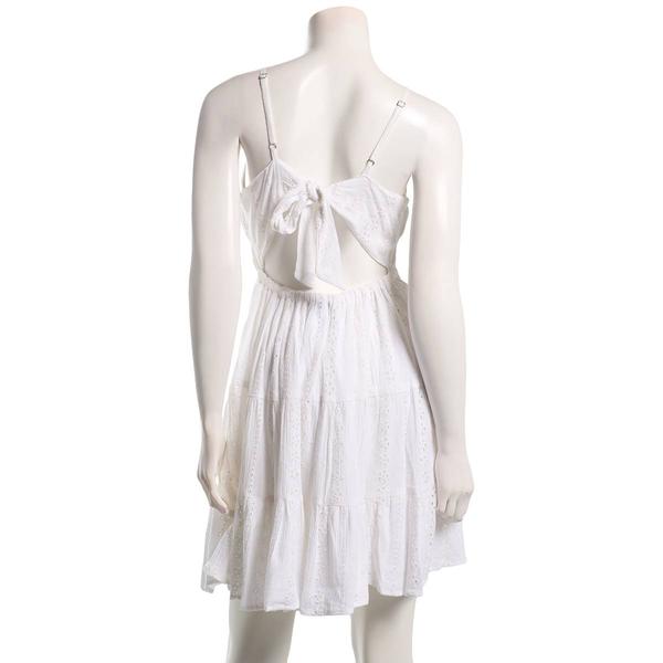 Juniors Angie Lace Trim Keyhole Skater Dress