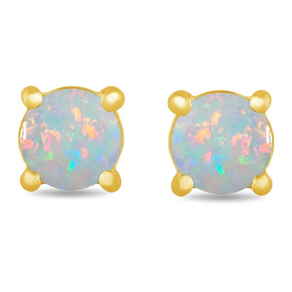 Gemstone Classics™ Gold over Silver Created Opal Stud Earrings