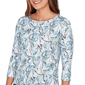 Womens Emaline Key Items 3/4 Sleeve Twist Front Abstract Blouse - image 5